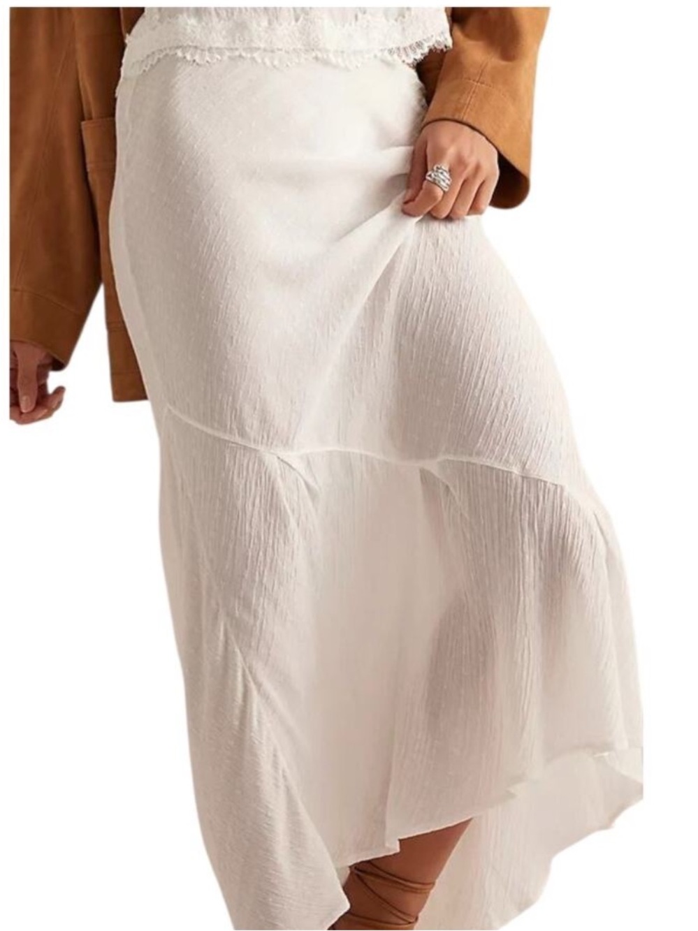 Free People Intimately Ivory Sweet On You Bias Half Slip Maxi Skirt